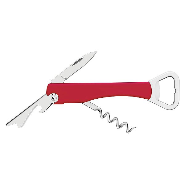 Saca-Rolhas/Abridor Inox Vermelho Tramontina 26330170
