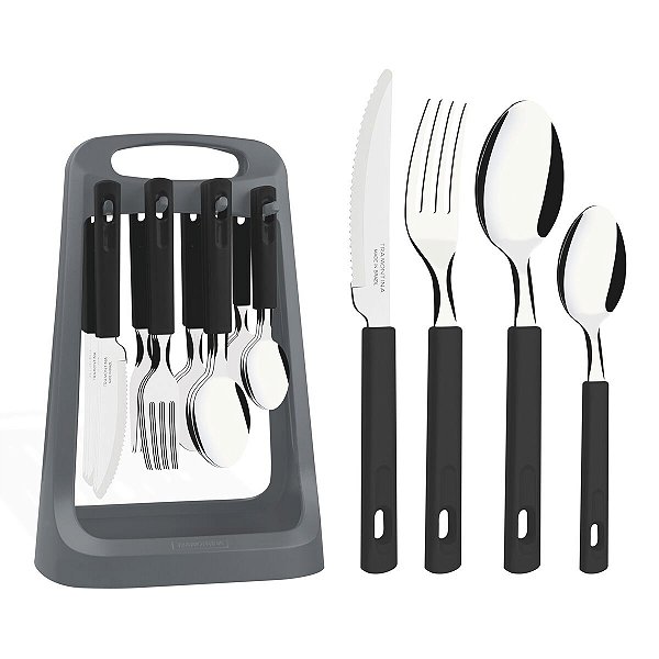 Faqueiro Talheres 24 Peças + Suporte Tramontina 23198020