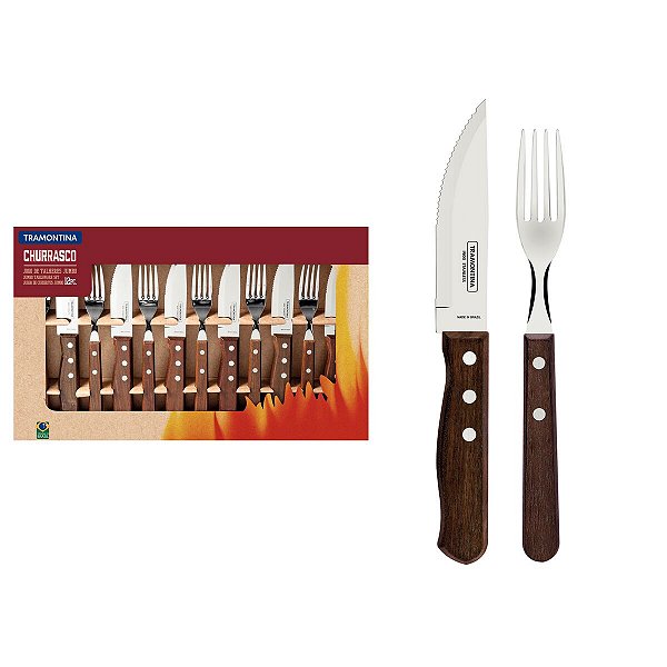 Jogo Talheres Para Churrasco 12 Peças Tramontina 22299059