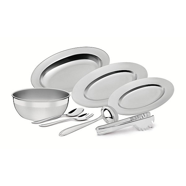 Travessa Tigela Bandeja Inox Servir Buena Tramontin 64700130
