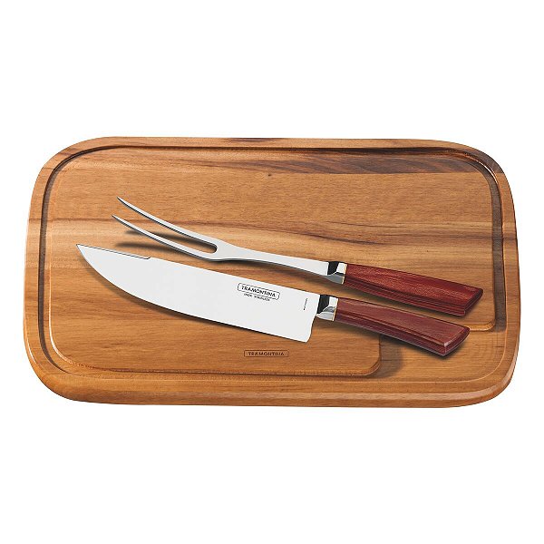 Garfo Faca Tábua Carne Jogo Churrasco Tramontina 21599758