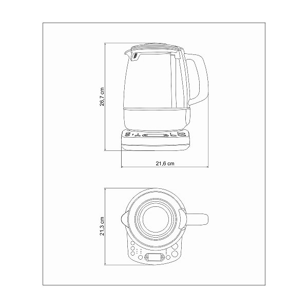 Bule Cafeteira Elétrico Chá Vidro 220V Tramontina 69110012
