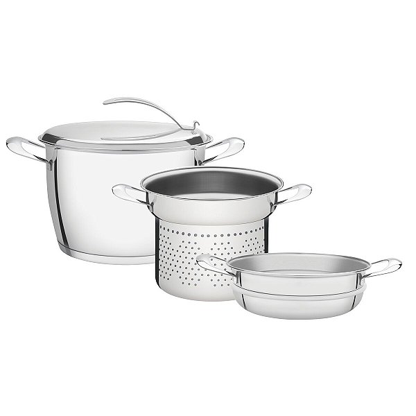 Jogo Panelas Fundo Triplo Inox 3 Ventura Tramontina 65360070