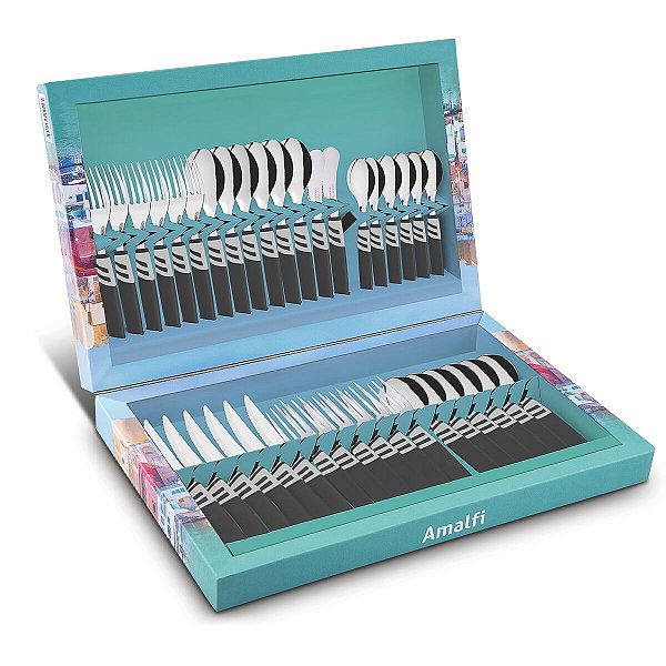 Faqueiro Talher Inox 38 Pçs Preto Amalfi Tramontina 23499673