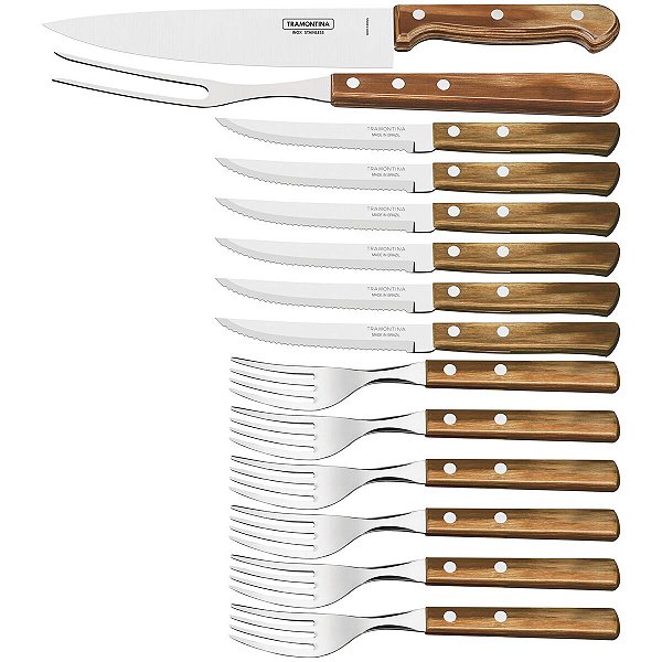 Kit Churrasco Inox Natural Polywood Tramontina 21199489