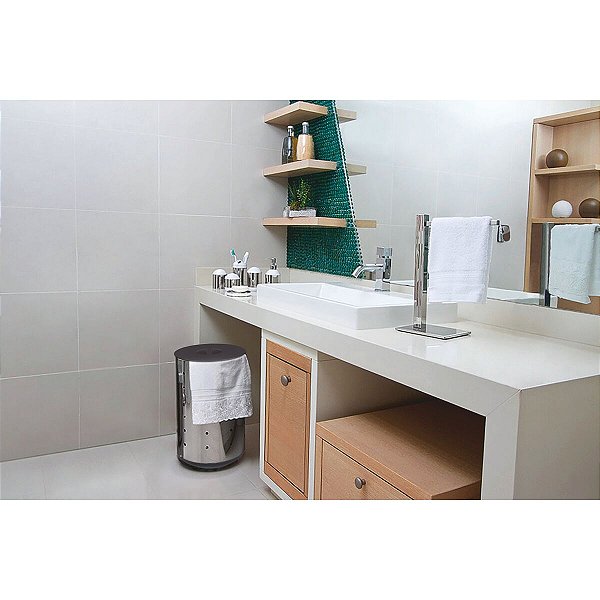 Cesto Roupa Suja Inox Preta Bella 35Kg Tramontina 94540404