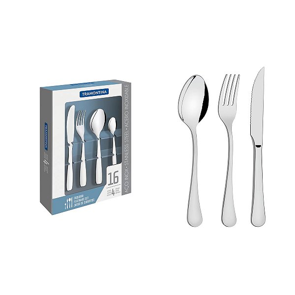 Faqueiro Talher Aco Inox 16 Pcs Zurique Tramontina 66986554