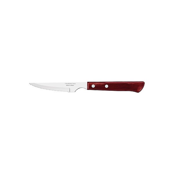 Faca Churrasco Inox Polywood Vermelho 4" 21109074