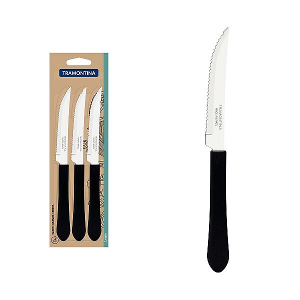 Facas Para Churrasco Leme Inox Preto 3 Peças 23180304
