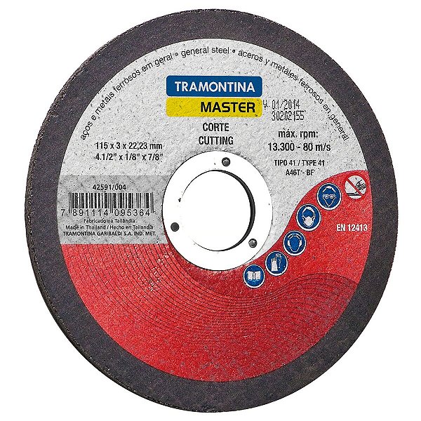 Disco De Corte 4.1/2" Para Aços E Metais Tramontin 42591004