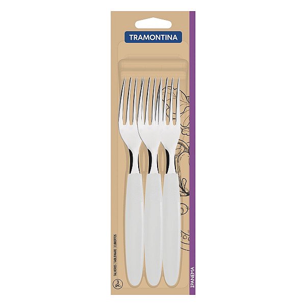 Conjunto Garfos Mesa Ipanema Inox Branco 3 Peças 23362380