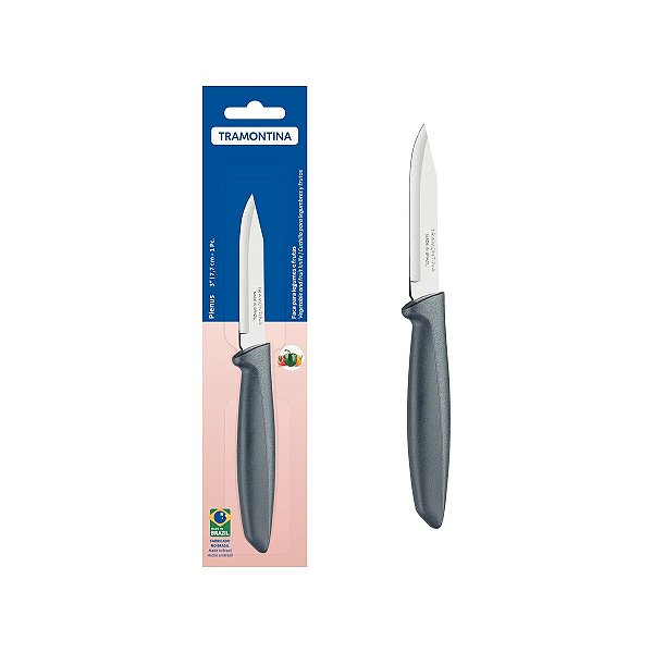 Faca Legumes Frutas Plenus Inox Cinza 3" 23420163
