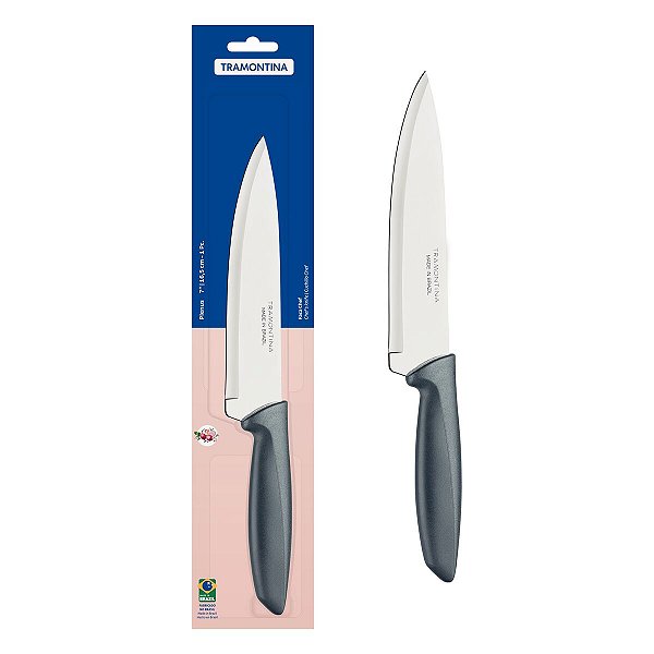 Faca Chef Plenus Inox E Cabo Polipropileno Cinza 7" 23426167