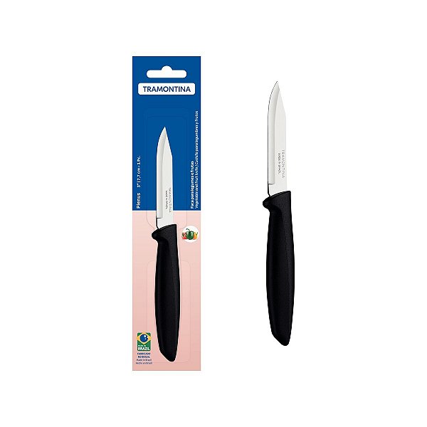 Faca Legumes Frutas Plenus Inox Preto 3" 23420103