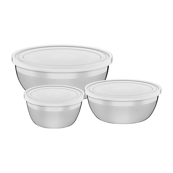 Potes Freezinox Inox Tampa Plástica 3 Peças Inox 64220150