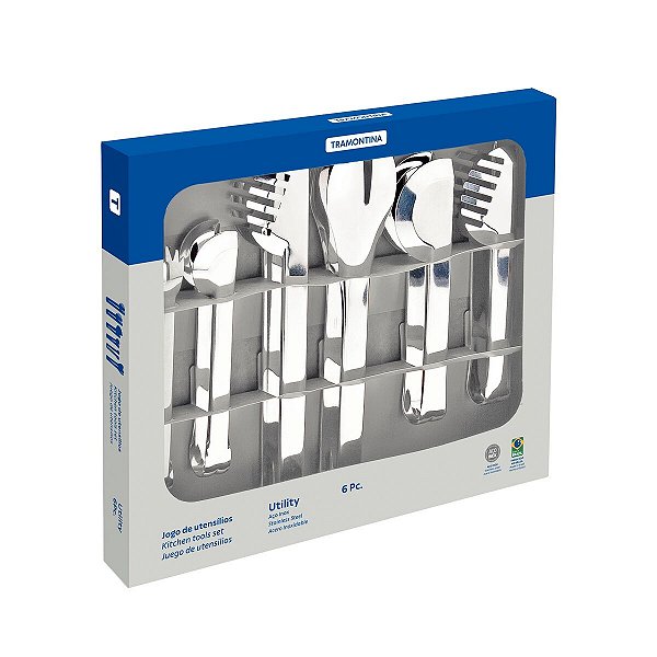 Jogo De Utensílios Utility Em Aço Inox 6 Peças 66800103