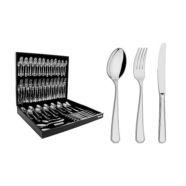 Faqueiro Aco Inox 76Pcs C/Estojo Tramontina 66912304