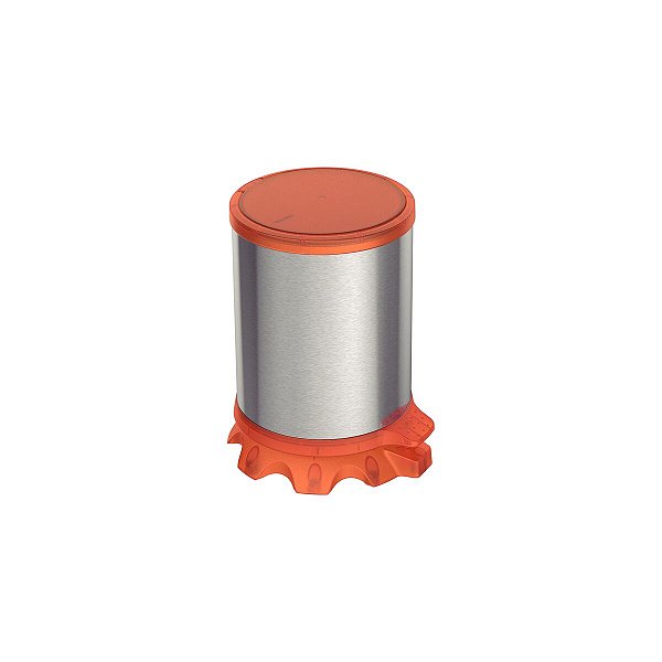 Lixeira Inox Sofie Plástico Laranja Pedal 5L 94538803