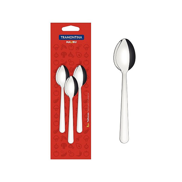 Conjunto De Colheres Chá 3 Peças Malibu Tramontina 23737300
