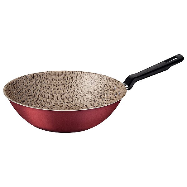 Wok Aluminio 28Cm S/Tp Loreto Vermelho Tramontina 20395828