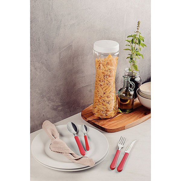 Faqueiro Inox 16Pc Leme Vermelho Tramontina 23198717