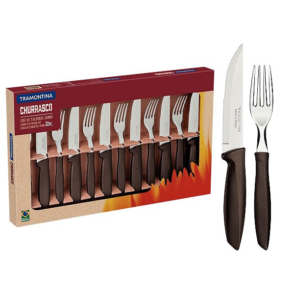 Jogo Chumborrasco Inox 12Pc Plenus Marrom Tramontin 23498460