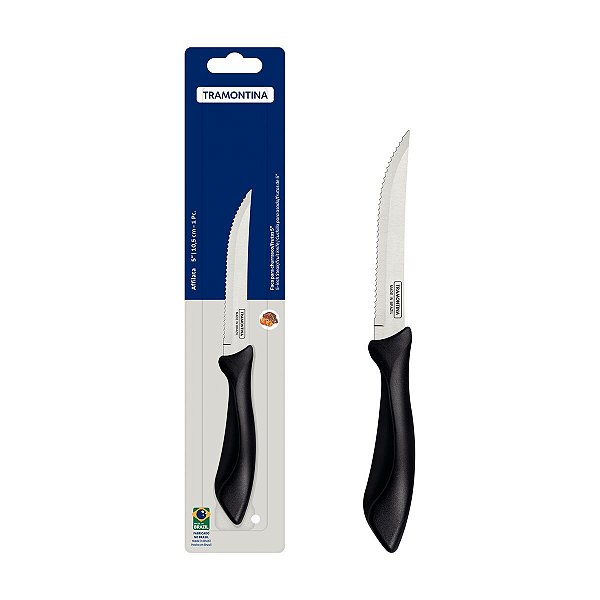 Faca Chumbor/Frut Inox 5 Affilata Preto Tramontina 23651105