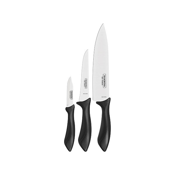Jogo Facas Inox 3Pc Affilata Preto Tramontina 23699050
