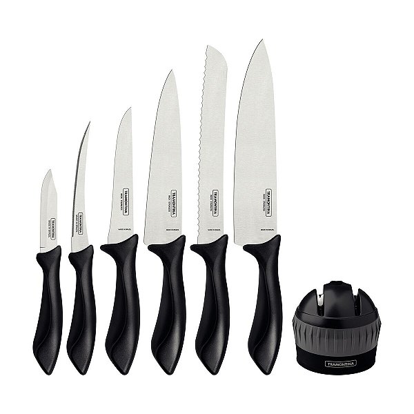 Jogo Facas Inox 7Pc Affilata Preto Tramontina 23699060