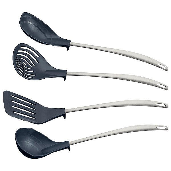 Jogo Utensilios Nylon 4Pc Movin Cinza Tramontina 25799651