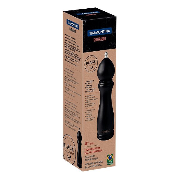 Moedor Sal Pimenta 8 Madeira Black Tramontina 26456008