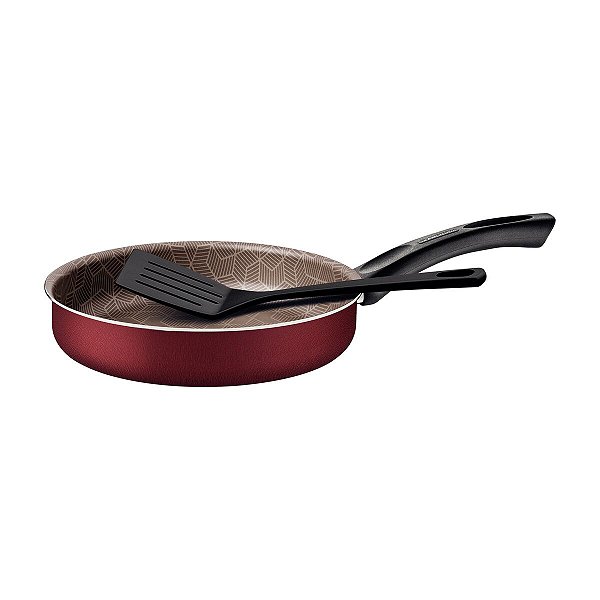 Frigideira Reta 22Cm Espátula Paris Vermelho Tramon 28504722