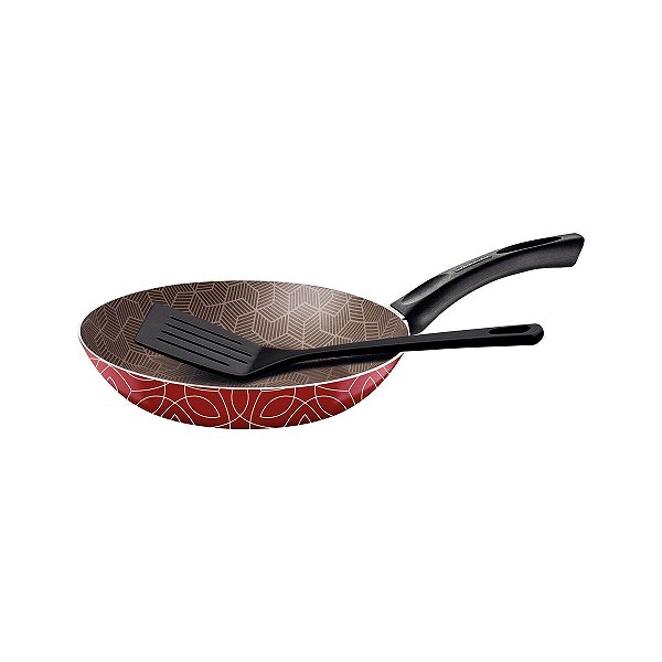 Frigideira Alum 20Cm Espátula Paris Vermelho Tramon 28508720