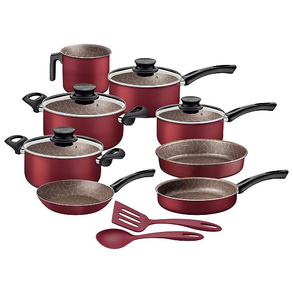 Jogo Panelas Aluminio 10Pc Paris Vermelho Tramontin 28599727