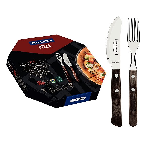 Jogo Pizza 8Pc Castanho Churrasco Tramontina 29899174