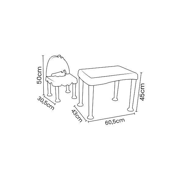 Mesa Cadeira Lirous Amarelo Azul Infantil Tramontin 92485103