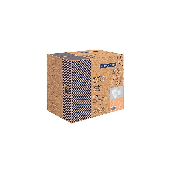 Jogo Pratos 12 Pcs Leonora Porcelana Tramontina 96010285