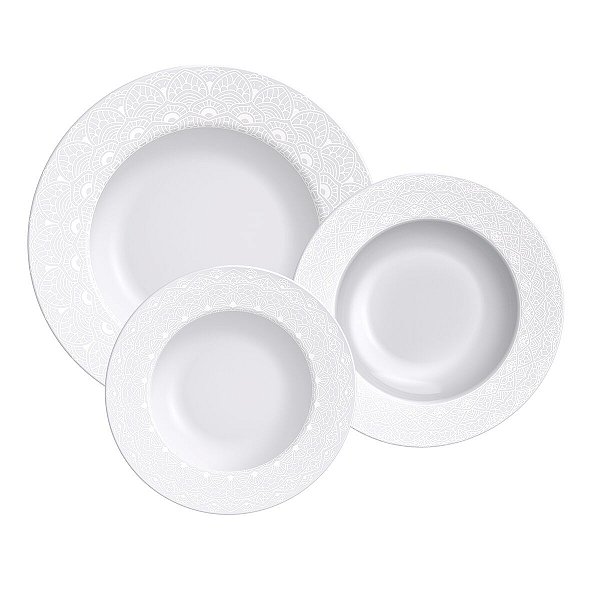 Jogo Prato 12Pcs Alicia Porcelana Tramontina 96011285