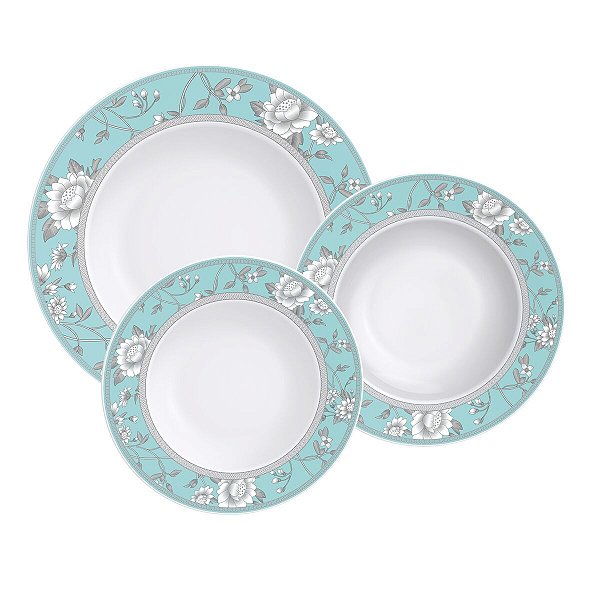 Jogo Prato 12 Pcs Helen Porcelana Tramontina 96011385