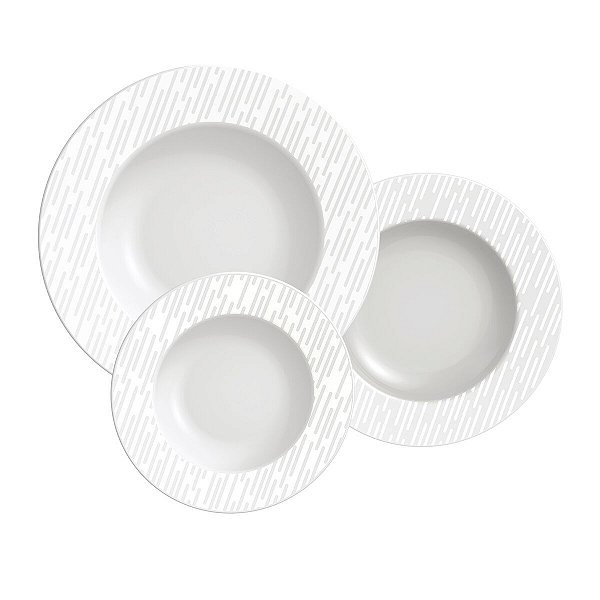 Jogo Pratos 12 Pcs Marie Porcelana Tramontina 96011685