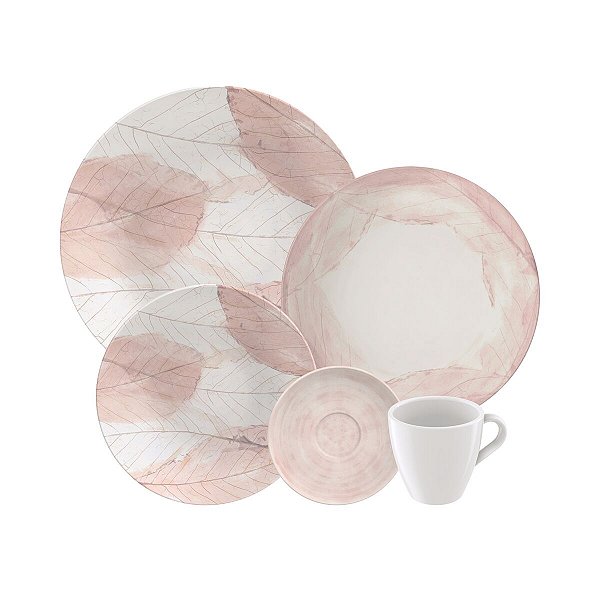 Aparelho Jantar Cha 20 Pcs Rose Tramontina 96589008