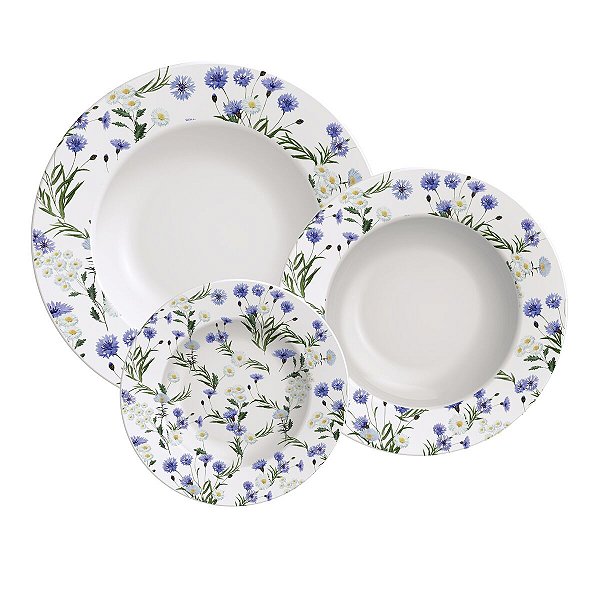 Jogo Pratos 18 Pcs Ana Alice Porcelana Tramontina 96589012