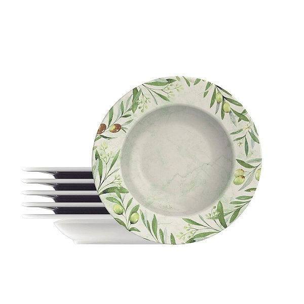 Kit Prato Fundo 23Cm 6Pcs Oliva Tramontina 96950012