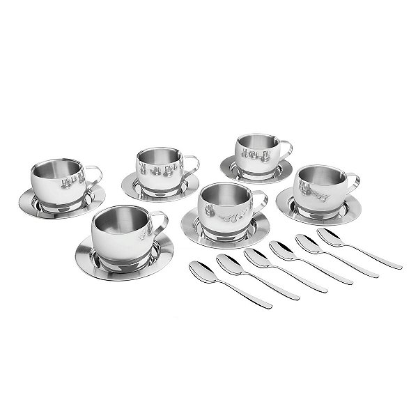Jogo Aco Inox P/Cha/Cappuccino 18 Pcs Tramontina 64430820