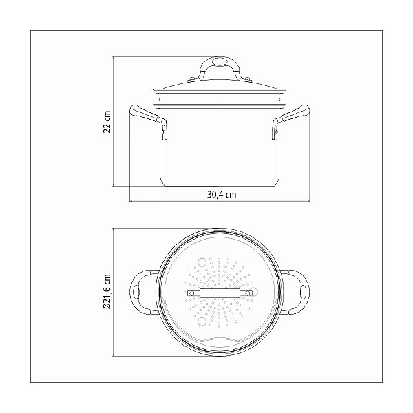 Jg.Panela Aco Inox 2Pcs.Solar Silic Tramontina 65120100