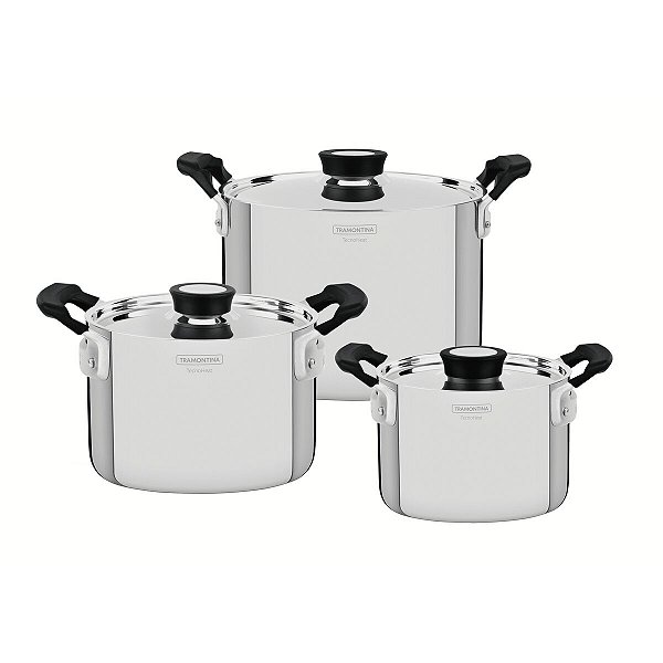 Jogo Panelas Inox 3Pc Compac Grano Tramontina 65240200