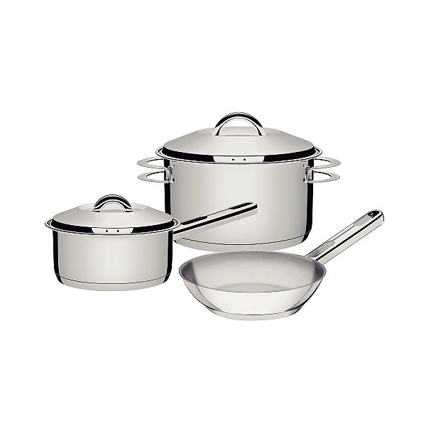 Jogo Panelas Aco Inox 3Pcs Solar Tramontina 65510730