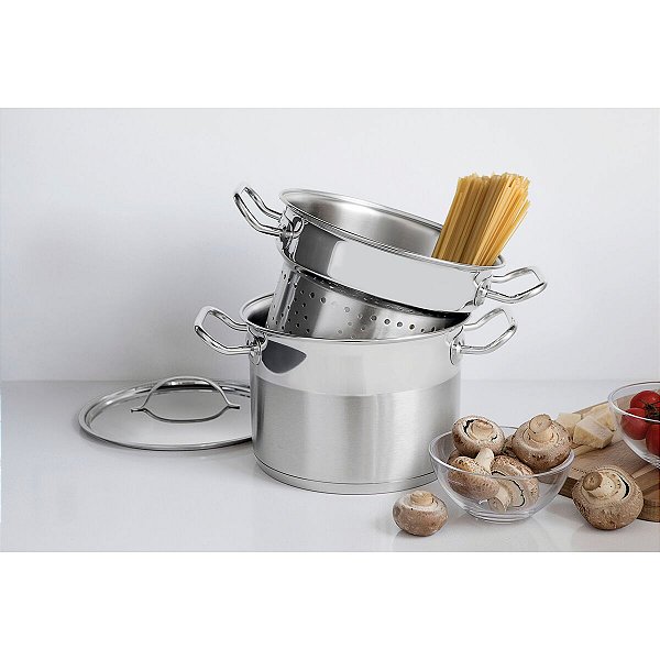 Jogo Cozi-Pasta Aco Inox 2Pcs Profess Tramontina 65620400
