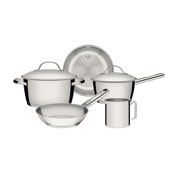 Jogo Panelas Aco Inox 5 Pcs Allegra Tramontina 65660280