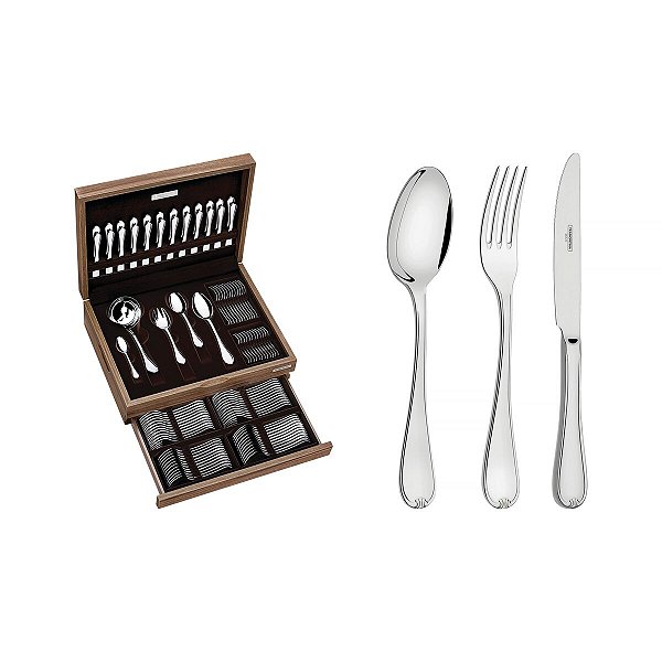 Faqueiro Inox 101Pcs C/Estojo Vicenza Tramontina 66924215
